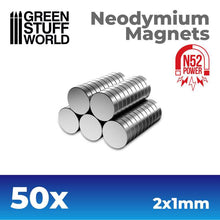 Load image into Gallery viewer, Green Stuff World: Neodymium Disc Magnets (N52) - 50pc - ModelBricks