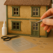 Load image into Gallery viewer, 5 x Dolls House Window Glazing Sheets – 210mm x 145mm Thin Clear Film - ModelBricks