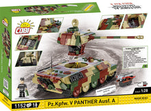 Load image into Gallery viewer, Pz.Kpfw. V Panther Ausf. A brick tank model- COBI 2654 - 1150 bricks