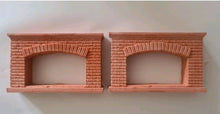 Load image into Gallery viewer, 2 x 1:24th Scale Fireplaces in Pink/Brick Red - ModelBricks