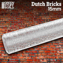 Load image into Gallery viewer, Green Stuff World: 15mm Textured Rolling Pin - Dutch Bricks - ModelBricks