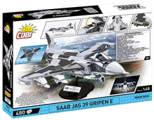 Load image into Gallery viewer, Saab JAS 39 Gripen E brick plane model - COBI 5820 - 480 bricks