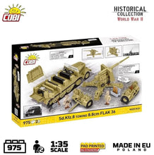 Load image into Gallery viewer, SD.Kfz.8 towing 8.8cm Flak 36 brick model - COBI 3143 - 975 bricks - ModelBricks