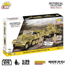 Load image into Gallery viewer, SD.Kfz.8 towing 8.8cm Flak 36 brick model - COBI 3143 - 975 bricks - ModelBricks
