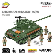 Load image into Gallery viewer, Sherman M4A3E8 (76)W brick tank model- COBI 3118 - 865 bricks