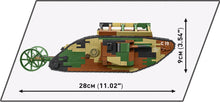 Load image into Gallery viewer, Tank Mark I (Male) no. c19 brick model - COBI 2993 - WWI 878 bricks
