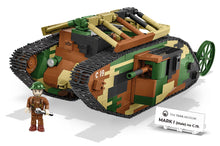 Load image into Gallery viewer, Tank Mark I (Male) no. c19 brick model - COBI 2993 - WWI 878 bricks