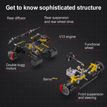 Load image into Gallery viewer, V12 Hyper Car RC brick model kit - CADA C61053W - 4449 bricks