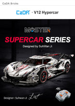 Load image into Gallery viewer, V12 Hyper Car RC brick model kit - CADA C61053W - 4449 bricks