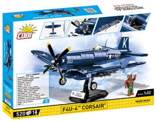 Load image into Gallery viewer, Vought F4U-4 Corsair brick plane model - COBI 2417 - 520 bricks - ModelBricks