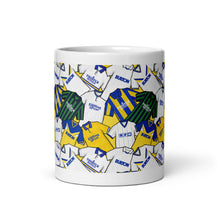 Load image into Gallery viewer, Leeds Retro Shirts Collage Illustrated Ceramic Football Mug