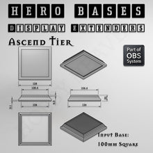 Load image into Gallery viewer, Hero Bases Display Extenders | Squares and Rectangles | Convert Gaming Bases to Display Bases &amp; Plinths - ModelBricks
