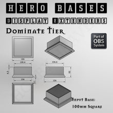 Load image into Gallery viewer, Hero Bases Display Extenders | Squares and Rectangles | Convert Gaming Bases to Display Bases &amp; Plinths - ModelBricks
