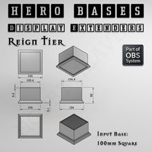 Load image into Gallery viewer, Hero Bases Display Extenders | Squares and Rectangles | Convert Gaming Bases to Display Bases &amp; Plinths - ModelBricks
