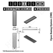 Load image into Gallery viewer, Rectangle Bases Range Sizes - 75x30mm to 125x40mm Medium Sizes 3d Print Full Range Tabletop Games - ModelBricks
