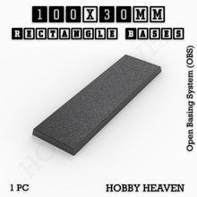 Load image into Gallery viewer, Rectangle Bases Range Sizes - 75x30mm to 125x40mm Medium Sizes 3d Print Full Range Tabletop Games - ModelBricks
