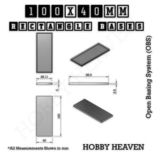 Load image into Gallery viewer, Rectangle Bases Range Sizes - 75x30mm to 125x40mm Medium Sizes 3d Print Full Range Tabletop Games - ModelBricks
