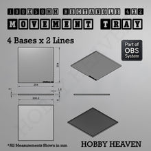 Load image into Gallery viewer, Rectangle Movement Trays | Cavalry &amp; Monsters | 50×25-100×60mm | OBS System - ModelBricks

