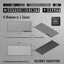 Load image into Gallery viewer, Rectangle Movement Trays | Cavalry &amp; Monsters | 50×25-100×60mm | OBS System - ModelBricks
