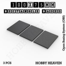 Load image into Gallery viewer, Rectangle Bases Range Sizes - 75x30mm to 125x40mm Medium Sizes 3d Print Full Range Tabletop Games - ModelBricks
