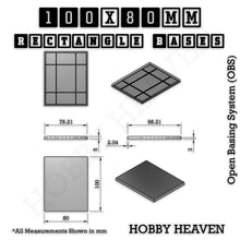 Load image into Gallery viewer, Rectangle Bases Range Sizes - 75x30mm to 125x40mm Medium Sizes 3d Print Full Range Tabletop Games - ModelBricks
