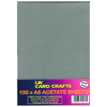 Load image into Gallery viewer, 100 x A5 Acetate Sheets – 140 Micron Clear Film for Crafts, OHP &amp; Office Use - ModelBricks
