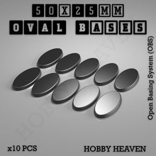 Load image into Gallery viewer, 50x25mm Oval Textured Bases 3d Printed - ModelBricks
