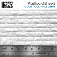 Load image into Gallery viewer, Green Stuff World: Textured Styrene Plasticard Sheet - Rock Wall Rough - ModelBricks
