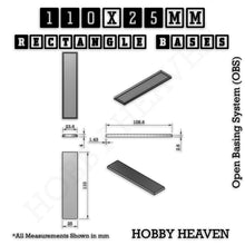 Load image into Gallery viewer, Rectangle Bases Range Sizes - 75x30mm to 125x40mm Medium Sizes 3d Print Full Range Tabletop Games - ModelBricks
