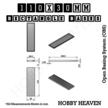Load image into Gallery viewer, Rectangle Bases Range Sizes - 75x30mm to 125x40mm Medium Sizes 3d Print Full Range Tabletop Games - ModelBricks
