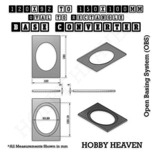 Load image into Gallery viewer, Wargaming Oval to Rectangle Base Converters – Tabletop Games | 3D Printed Tabletop Accessories - ModelBricks
