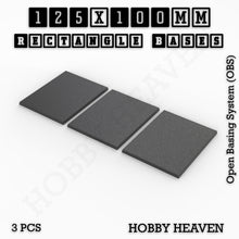 Load image into Gallery viewer, Rectangle Bases Range Sizes - 125x50mm to 200x175mm Large Sizes 3d Print Full Range Tabletop Games - ModelBricks
