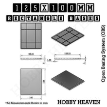 Load image into Gallery viewer, Rectangle Bases Range Sizes - 125x50mm to 200x175mm Large Sizes 3d Print Full Range Tabletop Games - ModelBricks
