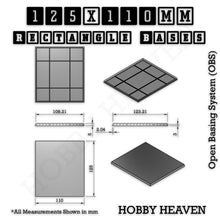 Load image into Gallery viewer, Rectangle Bases Range Sizes - 125x50mm to 200x175mm Large Sizes 3d Print Full Range Tabletop Games - ModelBricks
