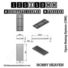 Load image into Gallery viewer, Rectangle Bases Range Sizes - 125x50mm to 200x175mm Large Sizes 3d Print Full Range Tabletop Games - ModelBricks
