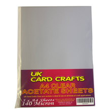 Load image into Gallery viewer, 5 x A4 Clear Acetate Sheets – 140 Micron Transparent Film for Crafting &amp; OHP - ModelBricks
