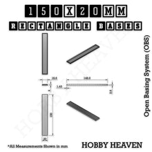 Load image into Gallery viewer, Rectangle Bases Range Sizes - 125x50mm to 200x175mm Large Sizes 3d Print Full Range Tabletop Games - ModelBricks

