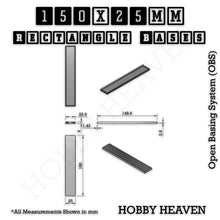 Load image into Gallery viewer, Rectangle Bases Range Sizes - 125x50mm to 200x175mm Large Sizes 3d Print Full Range Tabletop Games - ModelBricks
