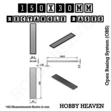 Load image into Gallery viewer, Rectangle Bases Range Sizes - 125x50mm to 200x175mm Large Sizes 3d Print Full Range Tabletop Games - ModelBricks
