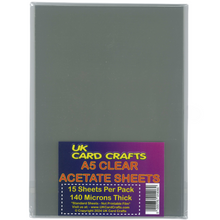 Load image into Gallery viewer, 15 x A5 Clear Acetate Sheets – 140 Micron Transparent Film for Crafts, OHP &amp; Displays - ModelBricks
