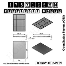 Load image into Gallery viewer, Rectangle Bases Range Sizes - 125x50mm to 200x175mm Large Sizes 3d Print Full Range Tabletop Games - ModelBricks
