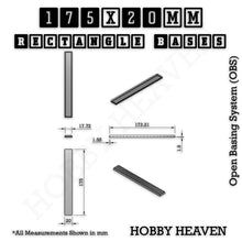 Load image into Gallery viewer, Rectangle Bases Range Sizes - 125x50mm to 200x175mm Large Sizes 3d Print Full Range Tabletop Games - ModelBricks
