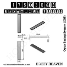 Load image into Gallery viewer, Rectangle Bases Range Sizes - 125x50mm to 200x175mm Large Sizes 3d Print Full Range Tabletop Games - ModelBricks
