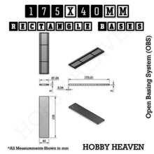 Load image into Gallery viewer, Rectangle Bases Range Sizes - 125x50mm to 200x175mm Large Sizes 3d Print Full Range Tabletop Games - ModelBricks
