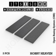 Load image into Gallery viewer, Rectangle Bases Range Sizes - 125x50mm to 200x175mm Large Sizes 3d Print Full Range Tabletop Games - ModelBricks
