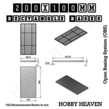 Load image into Gallery viewer, Rectangle Bases Range Sizes - 125x50mm to 200x175mm Large Sizes 3d Print Full Range Tabletop Games - ModelBricks

