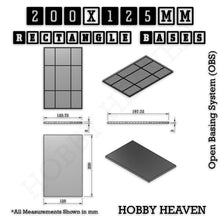 Load image into Gallery viewer, Rectangle Bases Range Sizes - 125x50mm to 200x175mm Large Sizes 3d Print Full Range Tabletop Games - ModelBricks
