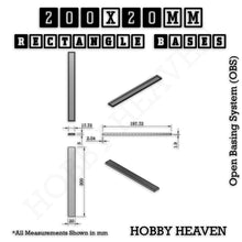 Load image into Gallery viewer, Rectangle Bases Range Sizes - 125x50mm to 200x175mm Large Sizes 3d Print Full Range Tabletop Games - ModelBricks
