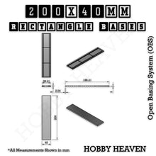 Load image into Gallery viewer, Rectangle Bases Range Sizes - 125x50mm to 200x175mm Large Sizes 3d Print Full Range Tabletop Games - ModelBricks
