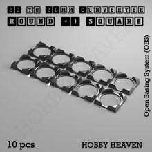 Load image into Gallery viewer, Round to Square Bases Shape and Size Converters 3d Print Full Range - ModelBricks

